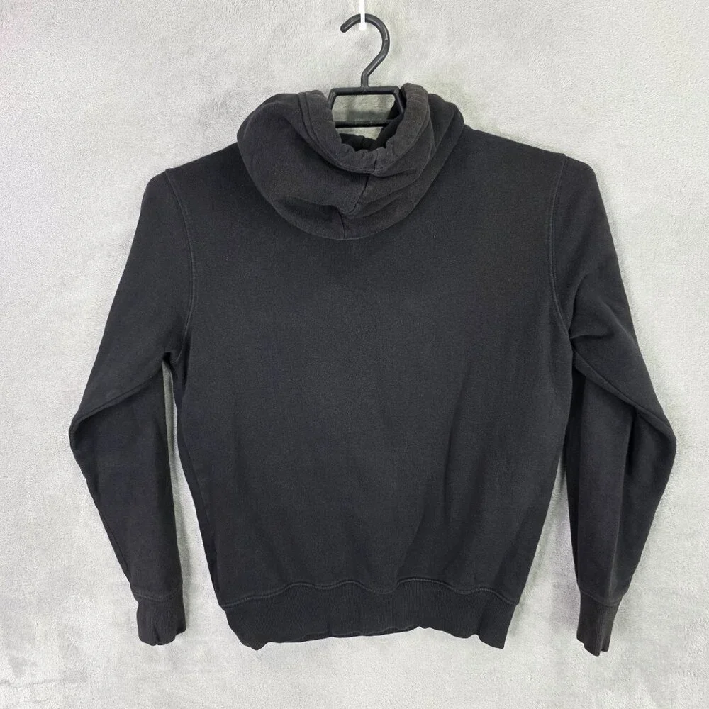 Mens North Face Black Pullover Hoodie Logo Print Long Sleeve Cotton Blend Size S